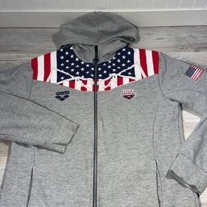 Arena USA Swimming Unisex Team OG Hooded F/Z Jacket hoodie Sz XL‎